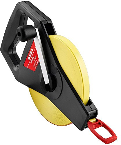 SOLA RANGER - Maßband Glasfaser 50m / 13mm - gelb mit mm Skala - Genauigkeitsklasse II - Bandmaß mit Multifunktions-Endhaken - Metermaß Länge - 50m, 30m
