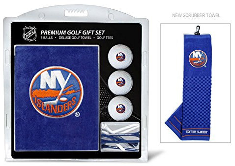 NHL New York Islanders Besticktes Golf-Handtuch, 3 Golfbälle und Golf-Tee-Set