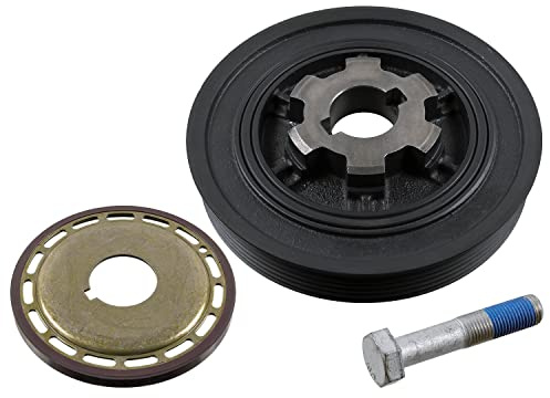 febi bilstein 36433 Riemenscheibe (entkoppelt) für Kurbelwelle, mit Polrad und Schraube, 1 Stück | Kompatibel mit: CITROËN C5 II, C5 II Break, C5 III, C5 III Break, C6, C8, C-CROSSER, C-CROSSER ENTERPRISE, FIAT ULYSSE