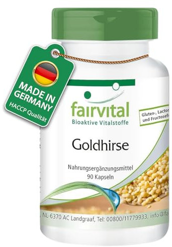 Fairvital | MIllet Doré - avec Acide Pantothénique & L-Cysteíne - VEGAN - Fortement dosé - 90 capsules