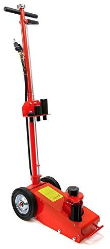 XtremepowerUS Heavy Duty 22 Ton Floor Jack Hydraulic Air Axle Bottle Jack Service w/Extension Saddle Set Wheels