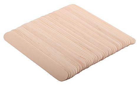 Bipra® 100 Pieces Tongue Depressors Large Waxing Spatulas Wooden for Wax Hair Removal,Natural Wood,Non-sterile,6 Inches Disposable