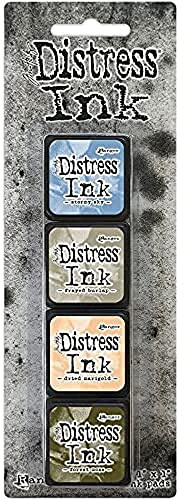 Distress Mini Stempelkissen Set 4, Synthetic Material, mehrfarbig, 20.3 x 7 x 2.5 cm