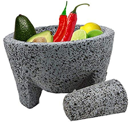 OUTASIGHT Molcajete authentic Handmade Mexican Mortar and Pestle 8.5