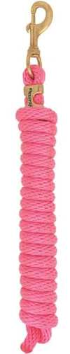 Weaver Equine Poly-Führungsseil, Diva Pink, 3,4 m langes Pferdeleitseil mit massivem 225 Messingverschluss, weicher Komfortgriff, Scheunenpferd-Zaumzeug für den täglichen Gebrauch