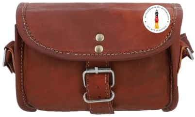 Gusti Fahrradtasche Leder - Rudi A. Lenkertasche Satteltasche Umhängetasche Ledertasche Vintage Braun