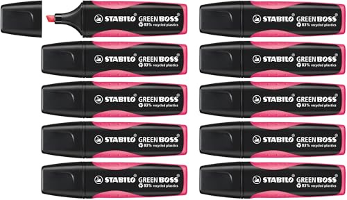 STABILO - Umweltfreundlicher Textmarker - GREEN BOSS | 10er Pack, pink
