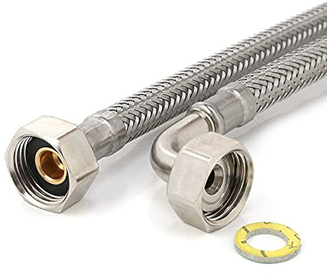Panzerschlauch 1/2ÜM x 1/2ÜM Bogen (DN8) für Trink- oder Nutzwasser