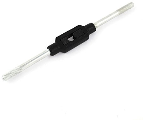sourcing map Tourne à Gauche Porte Taraud Réglable Robinet Clé Poignée M3-M12 2.5mm-13mm Robinet Fraise Clé à Tarauder Outil Noir Corps