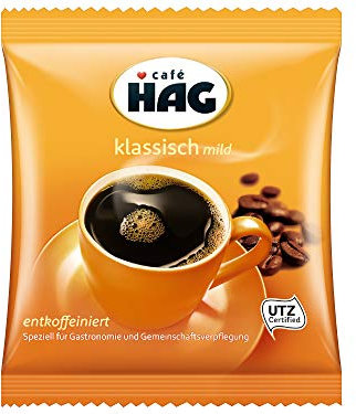 Jacobs Café HAG Klassisch Mild Filterkaffee im Portionsbeutel, entkoffeiniert, Großpackung mit 80 Stück (80x60g=4.800g), koffeinfrei, gemahlener Kaffee, Portion für ganze Kanne Kaffee