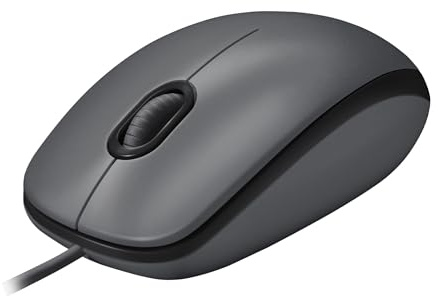 Logitech M100 Kabelgebundene USB-Maus | 3 Tasten, 1000 DPI Optical Tracking, Für Links- und Rechtshänder, Kompatibel mit PC, Mac, Laptop - Grau
