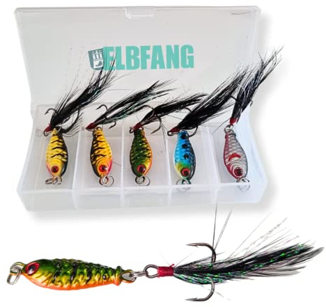 elbfang 4 abborschchocker-set | minipilker abborre bete | Vertikalt fiskedrag | jiggspinnare wobbler spinjig