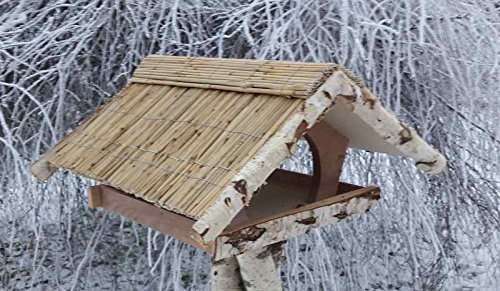 Vogelfutterhaus mit Reetdach, Ferienhaus groß mit Reetfirst