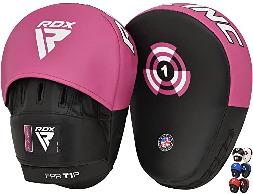 RDX Colpitori Boxe Guanti da Passata, Maya Hide Pelle, Scudo Sciopero Gancio Jab Boxing Pao Pads, Coppia Focus Pastiglie per Sparring Muay Thai Kickboxing MMA Arti Marziali Taekwondo Allenamento