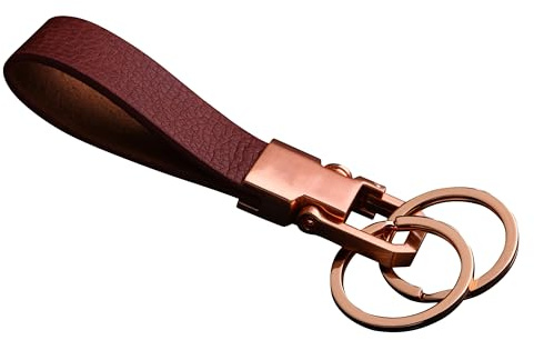 Cerbery - Schlüsselanhänger aus Leder mit Ringen und Geschenkbox - Anhänger Halter Ring Schlüssel Schlüsselband Schlüsselbund Schlüsselhalter
