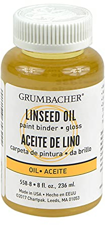 Grumbacher Linseed Medium for Oil Paintings, 8 Ounce Bottle, Yellow (558-8)