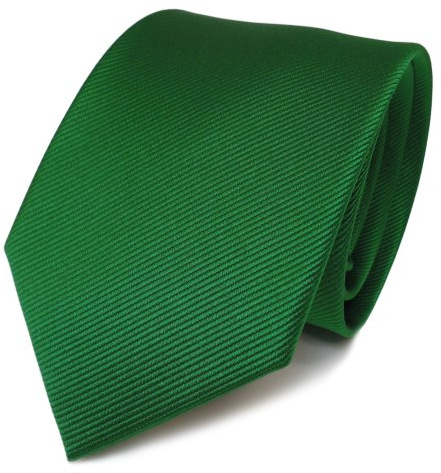 TigerTie - Jacquard gewebte Designer Seidenkrawatte in einfarbig Uni Rips - Krawattenbreite 8 cm