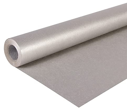 Clairefontaine 195776C - Un Rouleau Kraft Papier Vergé - Couleur : Argent - Dimensions : 10x0,70m - 65g - Emballage Cadeaux, DIY, Artisanat
