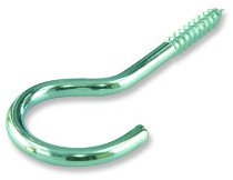 suki 20 Stück Schraubhaken 60 x 3,3 mm gebogen verzinkt Holzgewinde, 6175044