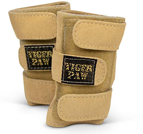 Tiger Paw Authentic Gymnastics Wrist Supports (Sold in Pairs)- Original Competition-Grade Gymnastics Wrist Guards, Wrist Support Braces, Adjustable, Made in USA Hand Wraps (Sand)