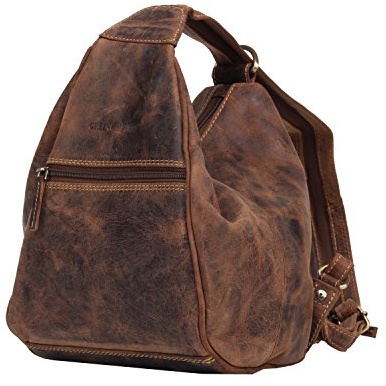 Greenburry Vintage Rucksack Leder Damenrucksack braun | 22x32x12cm