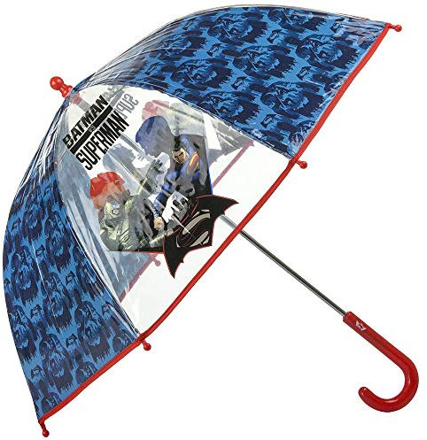 Vadobag Batman vs Superman Regenschirm - Cartoon - Klein - Blau, Rot, Gelb - Fiberglas - Polyester - Automatische Öffnung - Basis, Abdeckung - Schirm