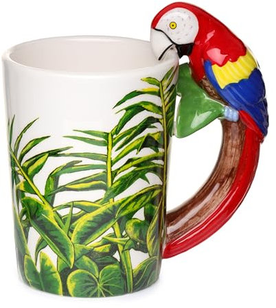 Puckator SMUG29 - Taza (13 x 8,5 x 13 cm), diseño de Loro