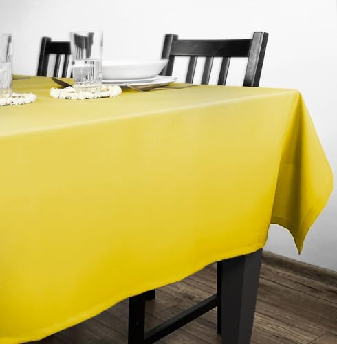 Rollmayer Tischdecke Kollektion Vivid Gelb 5 120x220cm | Tischtuch, Tischwäsche, einfarbig, pflegeleicht zur Auswahl, Produkt für den täglichen Gebrauch
