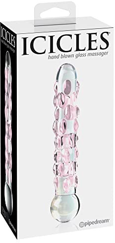 Pipedream Icicles No. 7, Clear & Pink, 7 Zoll