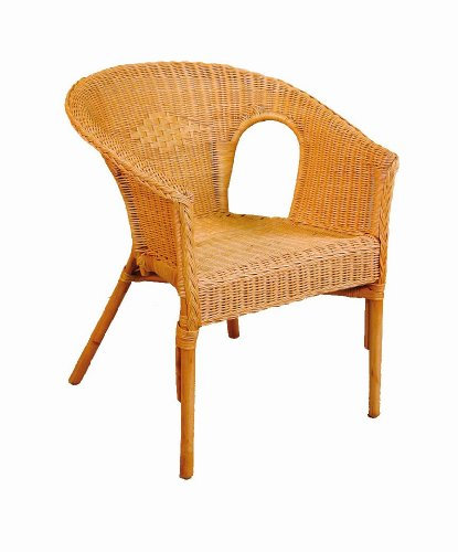 Hansen Rattan 3800/F610 Stapelsessel B 56 T 55 H 75 SH 40 cm, Honig gebeizt