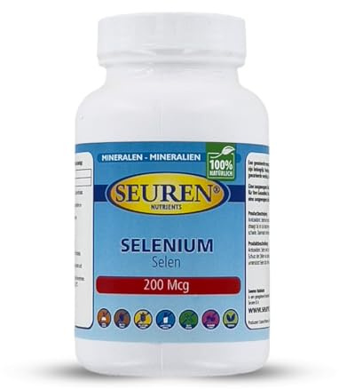 Seuren Nutrients | Selen 200 mcg | 100 Tabletten | Selenium | Selen Komplex | Glutenfrei | Laktosefrei | Zuckerfrei | (100% natürlich)