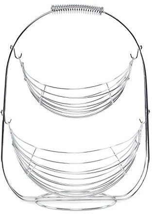 Designer Obstkorb Fruechtekorb Etagere Obstschale aus Metall silber verchromt 45 cm hoch