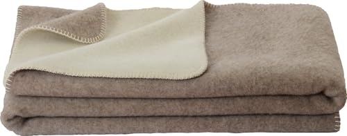 Steinbeck Wohndecke Ökolana Schurwolle beige/wollweiß Größe 75x100 cm