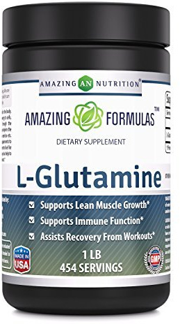 Amazing Formulas L-Glutamine Powder Amino Acid Supplement | 1 Gram per Serving | 454 Servings (Unflavored | 1 LB) | Non-GMO | Gluten-Free | Made in USA