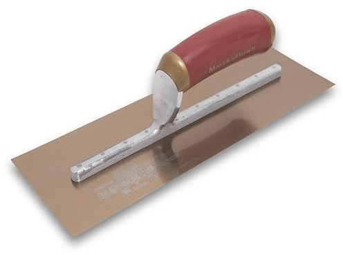 MARSHALLTOWN PermaShape Finishing Trowel, 14 x 5 Inch Flat Golden Stainless Steel Concrete Tool, Made in the USA, 145GSFPD