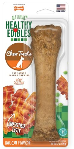 Nylabone Healthy Edibles Natural Dog Chews Long Lasting Bacon Flavor Treats for Dogs, X-Large/Souper (1 Count)