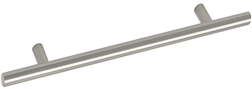 GRIMME 8568210384 Basic Schrankgriff Eradis Möbelgriff (Barell) ø 12 mm, Breite 464 mm Stangengriff Edelstahl gebürstet, Silber, Lochabstand 384 mm