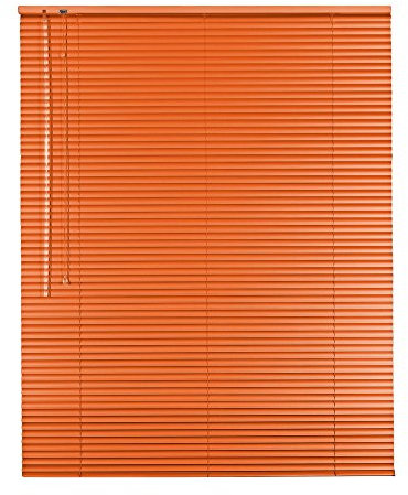 Original Easy-Shadow Aluminium Jalousie Jalousette Breite 35 x 200 cm Höhe in Farbe orange - Bedienseite links - Fensterjalousie Jalousien Alu-Jalousien Alu-Jalousetten Fenster Rollo Lamellenbreite 25 mm Lamellen / Maßanfertigung