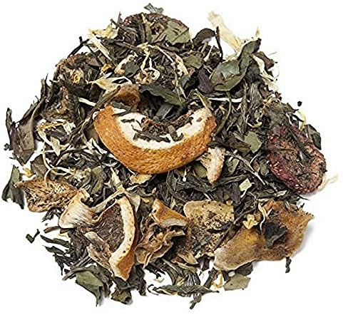Aromas de Té - Té Verde y Blanco Efecto Digestivo Sabor Sorbete de Fresa/Té Efecto Diurético Blanco y Verde Sabor Fresa, 75 gr