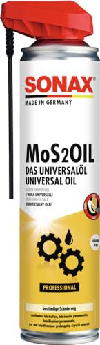 SONAX MoS2OIL Olio per Uso Universale (400 ml): lubrifica, Protegge contatti, elimina cigolii e rimuove residui di Colla. con EasySpray | Art. N. 03394000