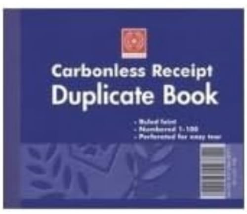 Silvine Karbonfri duplicerad kvittobok – numrerad 1-100 med indexblad (102 x 127 mm) [Paket med 12]