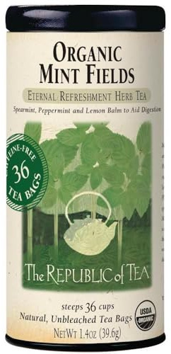The Republic of Tea – Organic Mint Fields Herbal Tea Bags, Caffeine Free, 36 Servings