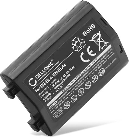 subtel® Kamera Ersatzakku EN-EL4,EN-EL4a für Nikon F6, D3 D3X D3s, D2 D2Xs D2X D2Hs D2H, Ersatz Akku 1800mAh EN-EL4,EN-EL4a Kameraakku Zusatzakku Battery