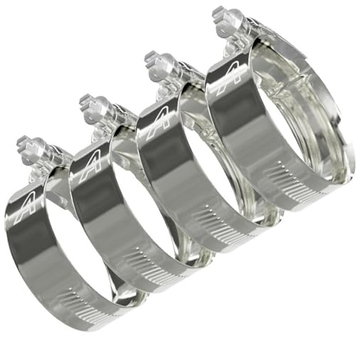 4 Pack - 35mm > 50mm Worm Drive Jubilee Type Hose Pipe Clips Zinc Plated