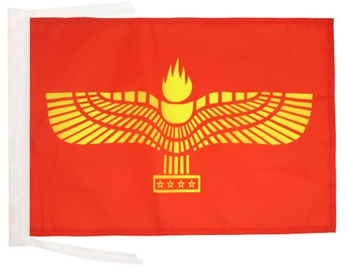 AZ FLAG Flagge Aramäische Syrische 45x30 cm Polyester 100D Kordeln | Für innen und außen semitischen dekorative Flagge doppelte Nähte und verstärkte Kanten mit Schnüre 100D Polyester