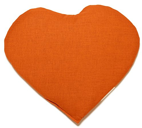 GIRAFFENLAND Rapssamenkissen Herz ca. 30x25cm - orange - Wärmekissen - Körnerkissen für Mikrowelle und Backofen