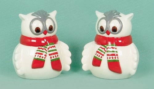 Festive Owls Christmas Salt & Pepper Set
