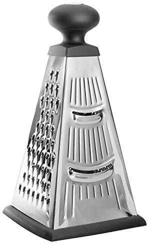 Berghoff 1100039 Rallador pirámide 4 caras 23 cm, color negro y acero inox