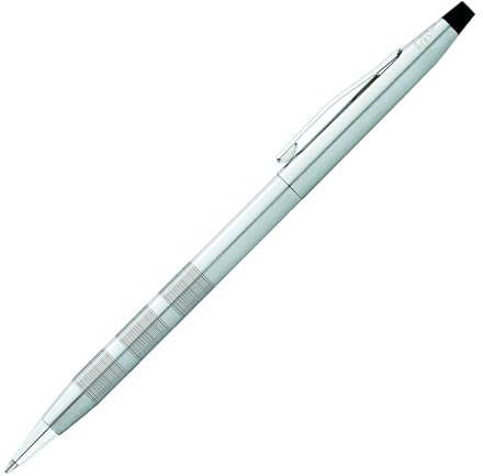Cross Classic Century Diamond Cut Satin Ballpoint Pen, Black Ink