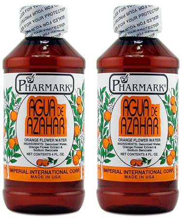 Agua De Azahar 113,4 g. Lot de 2 flacons d'eau à fleurs d'oranger.